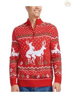 Men's Ugly Christmas Sweater Funny Holiday Pullover Crew Neck Long Sleeve